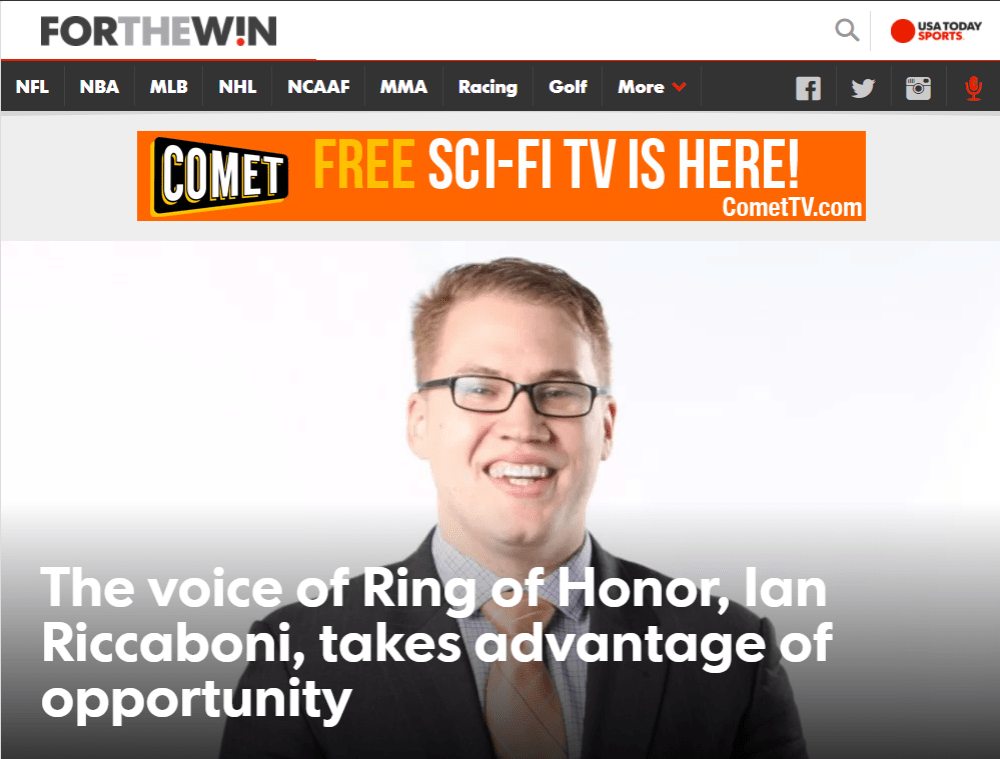 Ian Riccaboni featured on USA Today's For the Win.